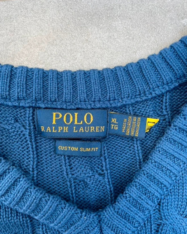 Polo Ralph Lauren Label Detail, Größe XL, Custom Slim Fit, Made in Bangladesh